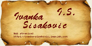 Ivanka Šišaković vizit kartica